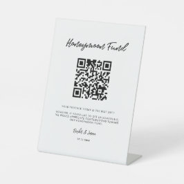 Moderne typografie Honeymoon code QR Reclamebord Met Voetstuk