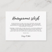 Moderne typografie Honeymoon wens Informatiekaartje (Voorkant)