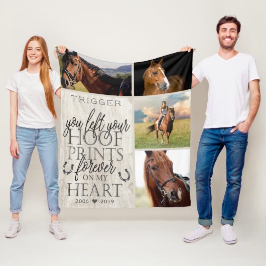 Moderne Typografie Horse Memorial Fleece Deken (In situ)