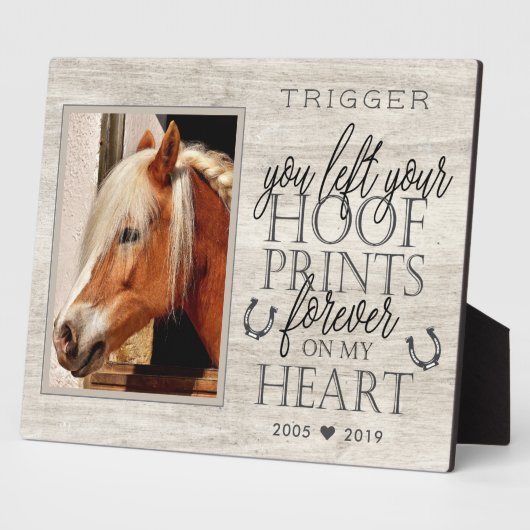 Moderne Typografie Horse Memorial Fotoplaat (Zijkant)