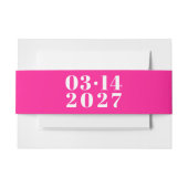 Moderne Typografie Hot Pink bruiloft uitnodiging Uitnodigingen Wikkel (Voorkant Voorbeeld)