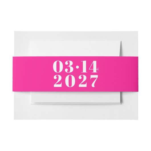 Moderne Typografie Hot Pink bruiloft uitnodiging Uitnodigingen Wikkel (Voorkant Voorbeeld)