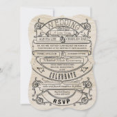  moderne typografie Hout Wedding Kaart (Voorkant)