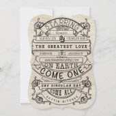  moderne typografie Hout Wedding Kaart (Achterkant)