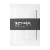 Moderne typografie | Houtskool Grijs Bruiloft Uitnodigingen Wikkel (Voorkant Voorbeeld)