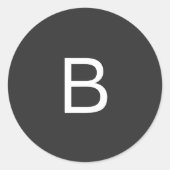 Moderne Typografie Houtskool Monogram Envelop Afdi Ronde Sticker (Voorkant)