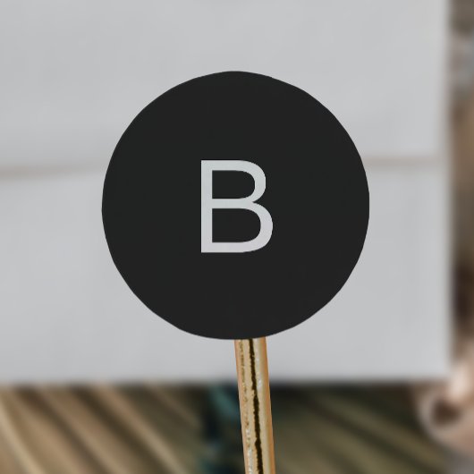 Moderne Typografie Houtskool Monogram Envelop Afdi Ronde Sticker