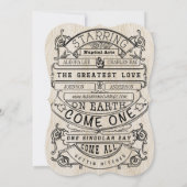  moderne typografie houtwuwwedstrijd uitnodigen kaart (Achterkant)