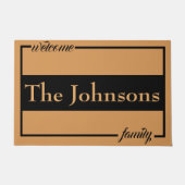 Moderne Typografie Huwelijk Paar Gift Zwart Deurmat (Voorkant)