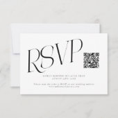 Moderne typografie Huwelijks QR-code RSVP Kaartje (Voorkant)