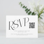 Moderne typografie Huwelijks QR-code RSVP Kaartje (Staand voorkant)