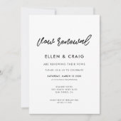 Moderne typografie Huwelijksgelofte vernieuwing Kaart (Voorkant)