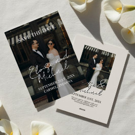 Moderne typografie in editoriaal script Sla de dat Folie Uitnodiging