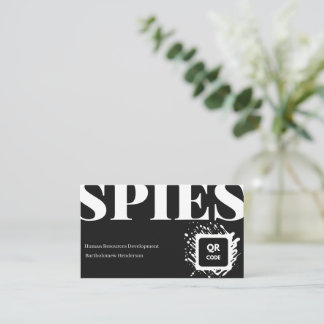 Moderne typografie in vet zwart-wit QR-code Visitekaartje