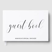 Moderne typografie in zwart en wit Bruidsdouche Gastenboek (Voorkant)