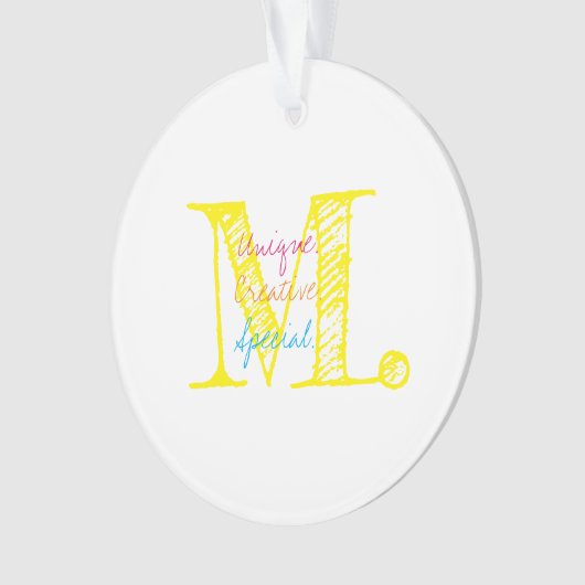 Moderne Typografie INITIAAL Bevestiging Woorden Ornament (voorkant)