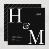 Moderne typografie initialen trouwen save the date (Voorkant / Achterkant)