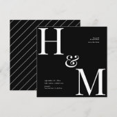 Moderne typografie initiële huwelijksdatum save th (Voorkant / Achterkant)