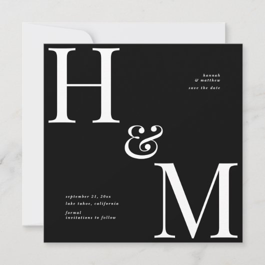 Moderne typografie initiële huwelijksdatum save th (Voorkant)