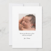 Moderne typografie Introductie baby foto geboorte  Aankondiging (Achterkant)