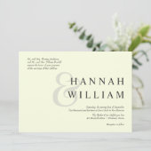Moderne Typografie Ivory Wedding Invitations Kaart (Staand voorkant)