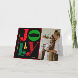 Moderne Typografie JOLLY Photo Holiday Feestdagen Kaart