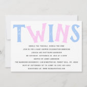 Moderne typografie jongen & meisje tweeling baby s kaart (Voorkant)