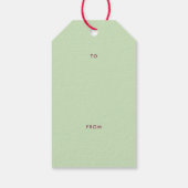 Moderne typografie Joy Love Peace Hope Kerstmis Cadeaulabel (Achterkant)