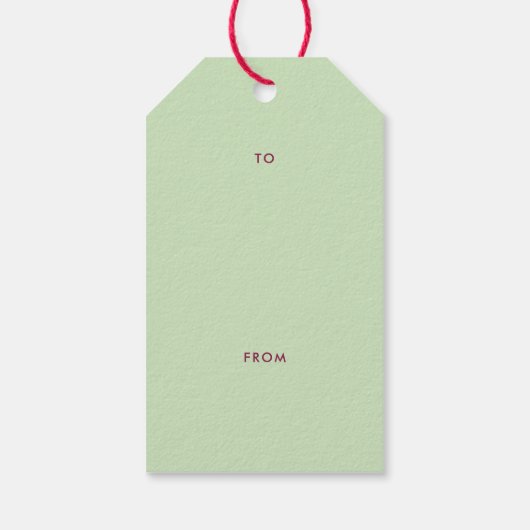 Moderne typografie Joy Love Peace Hope Kerstmis Cadeaulabel (Achterkant)