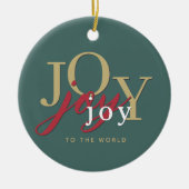 Moderne typografie Joy to the World Foto Keramisch Ornament (Voorkant)