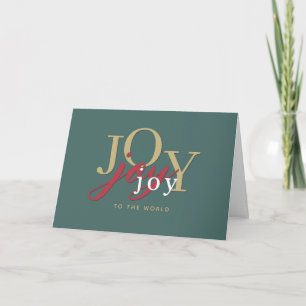 Moderne typografie Joy to the World Kerstmis Feestdagen Kaart