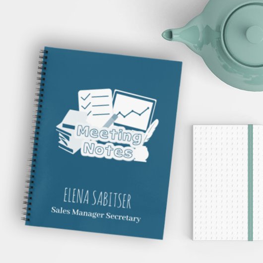 Moderne Typografie Kadet Blue Meeting Notes Notitieboek