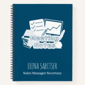 Moderne Typografie Kadet Blue Meeting Notes Notitieboek (Voorkant)