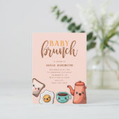 Moderne typografie Kawaii Baby Brunch Uitnodiging Briefkaart (Staand voorkant)