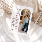 Moderne Typografie Kerst Boog Foto Feestdagenkaart