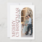 Moderne Typografie Kerst Boog Foto Feestdagenkaart (Voorkant)