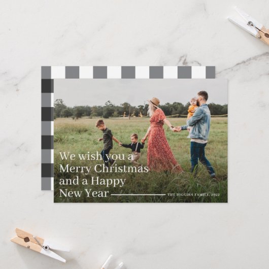 Moderne typografie Kerst-feestdag Kaart (Voorkant / Achterkant in situ)