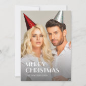 Moderne typografie Kerst foto 2-zijdig ontwerp Feestdagenkaart (Voorkant)