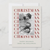 Moderne typografie kerst foto kerstkaart (Voorkant)