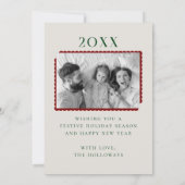 Moderne typografie kerst foto kerstkaart (Achterkant)