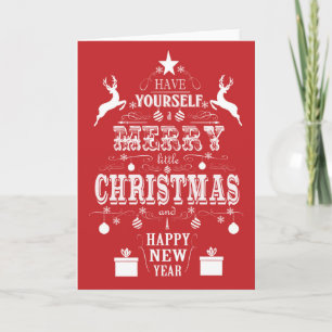 Moderne typografie Kerstboom Feestdagen Kaart