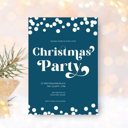 Moderne Typografie Kerstfeest Uitnodiging