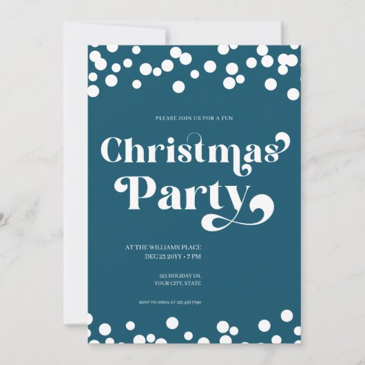 Moderne Typografie Kerstfeest Uitnodiging (Voorkant)