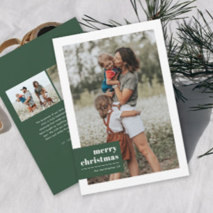 Moderne typografie Kleurblok foto Kerstmis Feestdagenkaart