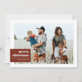 Moderne Typografie Kleurenblok Foto Kerstmis Feestdagenkaart (Voorkant)