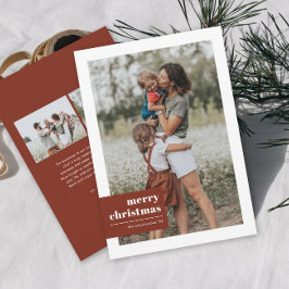 Moderne Typografie Kleurenblok Foto Kerstmis Feestdagenkaart