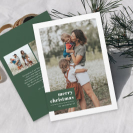 Moderne Typografie Kleurenblok Foto Kerstmis Feestdagenkaart