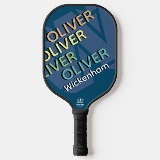 Moderne typografie Kleurnaam Cool Pickleball Paddle (Voorkant)