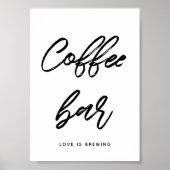 Moderne typografie Koffiebar trouwbord Poster (Voorkant)