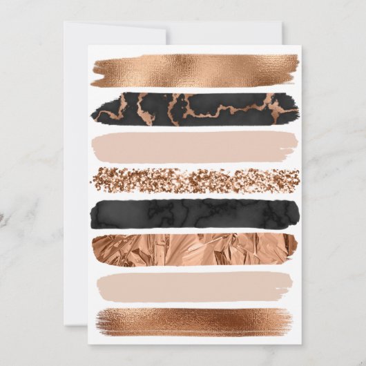 Moderne typografie koper Blush Folie Opslaan datum Kaart (Achterkant)